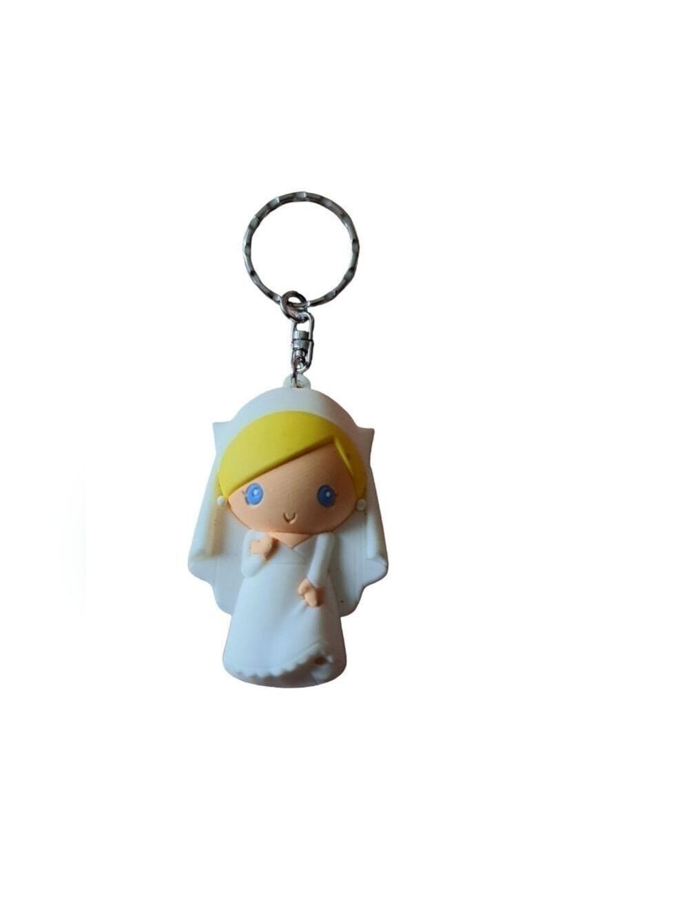 DISNEY FIGURINE rubber key ring chain Cinderalla wedding girl bride 3" high